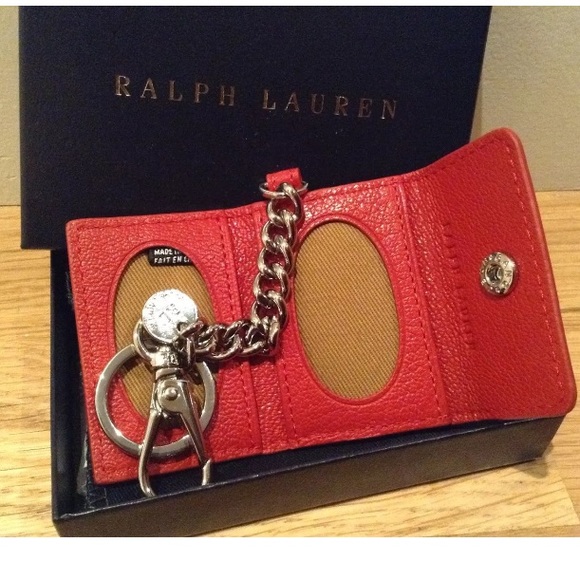 NIB RL mini photo keychain in red leather - Picture 2 of 3